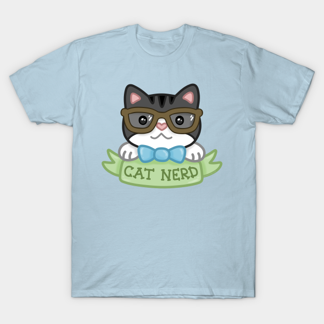 Cat Nerd Gray Tabby Cats T Shirt Teepublic 